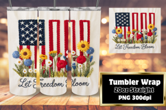 GRACEFUL 20oz PNG Tumbler Wrap , Patriotic Product Image 1