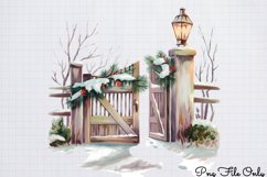 Vintage Christmas Tree Winter Clipart PNG Product Image 1