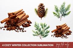 Cozy Winter Sublimation Clipart, watercolor cozy winter Product Image 1