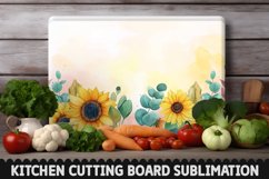 Cutting Board Sublimation Design - Sunflowers Sublimation Product Image 1