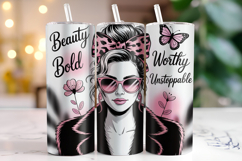 Beauty Bold Worthy Unstoppable Tumbler Wrap | Sublimation Product Image 1