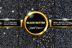 Black Glitter Digital Papers - 04 Variations Product Image 1