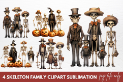Skeleton Family Clipart Sublimation Product Image 1