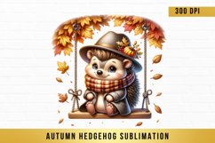 Autumn hedgehog Sublimation, Autumn hedgehog Clipart Product Image 1