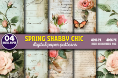 Spring Shabby Chic Digital Paper PNG Product Image 1