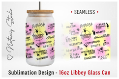 Happy Hour Cocktails Pattern - 16oz LIBBEY GLASS CAN. Product Image 1
