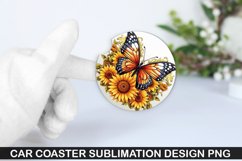 4Th Of July Butterfly Car Coaster Sublimation PNG Design Product Image 1