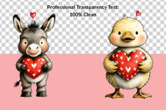 25 Whimsical Valentine Animals Clipart Bundle Product Image 13