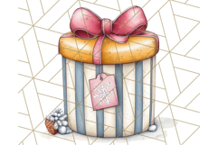 Vintage Christmas Ornaments and Presents PNG Holiday Clipart Product Image 3