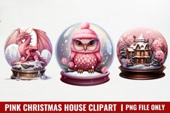 Pink Christmas in Snow Globe Sublimation Product Image 1