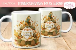 Happy thanksgiving mug wrap PNG for sublimation 11oz 15oz Product Image 3
