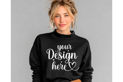 Gildan 18000 Black mockup, Gildan blank mockup Product Image 1