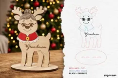 Christmas Reindeer Grandmom Stand laser Cut| Glowforge | SVG Product Image 2
