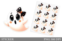 Cute Ghost Sticker Design. Cute Halloween Sticker Product Image 1