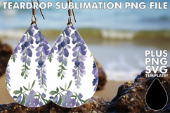 Bright TEARDROP Earrings Art PNG, Flower Pattern Product Image 1