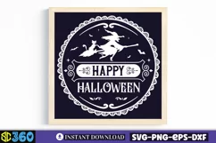 Happy halloween SVG, Vintage Halloween Sign SVG Product Image 3