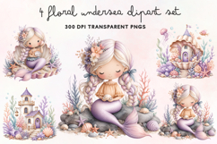 Floral Undersea Clipart Set PNG Product Image 1