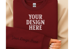 Gildan 18000 Garnet Sleeve Mockup Product Image 1