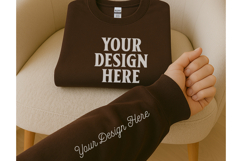 Gildan 180000 Dark Chocolate Sweatshirt Sleeve Mockups Product Image 1