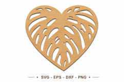 Monstera Heart Laser Cut File SVG Product Image 1