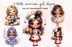 Little Summer Girl Clipart PNG Product Image 1