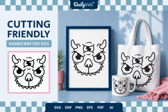 Monster Face SVG - Cartoon Monster Face Cut File Product Image 2