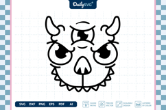 Monster Face SVG - Cartoon Monster Face Cut File Product Image 3