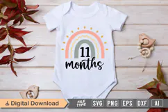 11 Months SVG | Baby Milestone SVG | Baby SVG | Newborn SVG Product Image 1