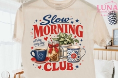 Slow Morning Club PNG, Coffee Lover Sublimation, Cozy Mornin Product Image 2