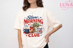 Slow Morning Club PNG, Coffee Lover Sublimation, Cozy Mornin Product Image 5