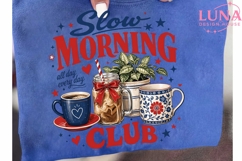 Slow Morning Club PNG, Coffee Lover Sublimation, Cozy Mornin Product Image 6