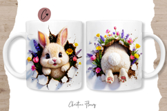 Funny Spring Bunny Break Through Mug Wrap Product Image 1