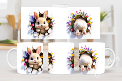 Funny Spring Bunny Break Through Mug Wrap Product Image 5