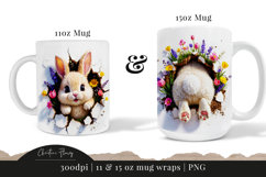 Funny Spring Bunny Break Through Mug Wrap Product Image 6
