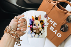 Funny Spring Bunny Break Through Mug Wrap Product Image 2