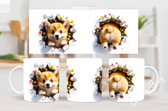 Funny Spring Corgi Break Through Mug Wrap Product Image 4