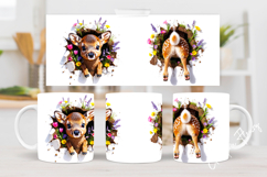 Funny Spring Deer Break Through Mug Wrap Product Image 5