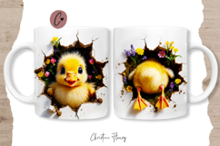 Funny Spring Duck Break Through Mug Wrap Product Image 1