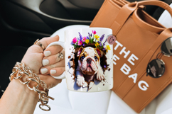 Funny Spring Bulldog Break Through Mug Wrap Product Image 2