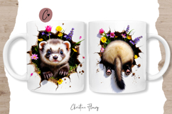 Funny Spring Ferret Break Through Mug Wrap Product Image 1