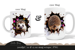 Funny Spring Hedgehog Break Through Mug Wrap Product Image 6