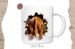 Funny Spring Highland Cow Break Through Mug Wrap Product Image 3