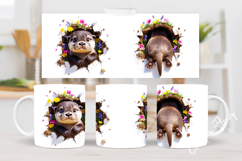 Funny Spring Otter Break Through Mug Wrap Product Image 5
