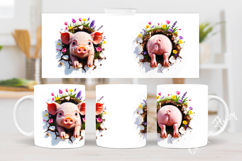 Funny Spring Pig Break Through Mug Wrap Product Image 5