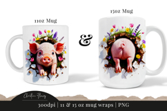 Funny Spring Pig Break Through Mug Wrap Product Image 6