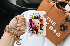 Funny Spring Pig Break Through Mug Wrap Product Image 2