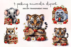 Peeking Animals Clipart PNG Product Image 1