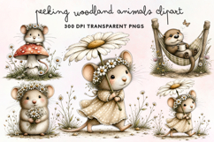 Peeking Woodland Animals Clipart PNG Product Image 1