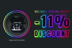 11 percent discount big neon sale banner template. Product Image 1