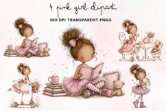 Pink Girl Clipart PNG Product Image 1